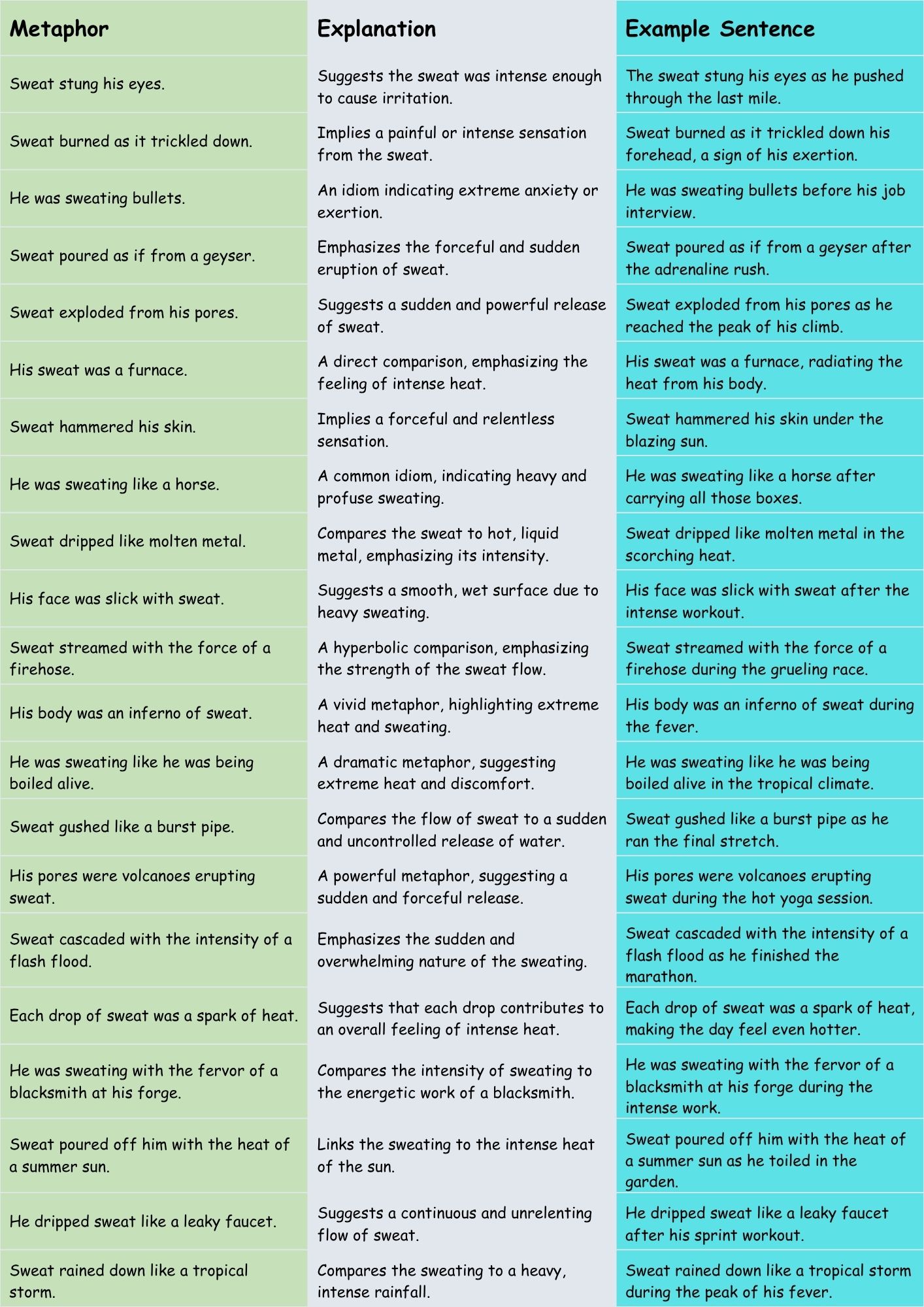 Metaphors of Intensity Examples