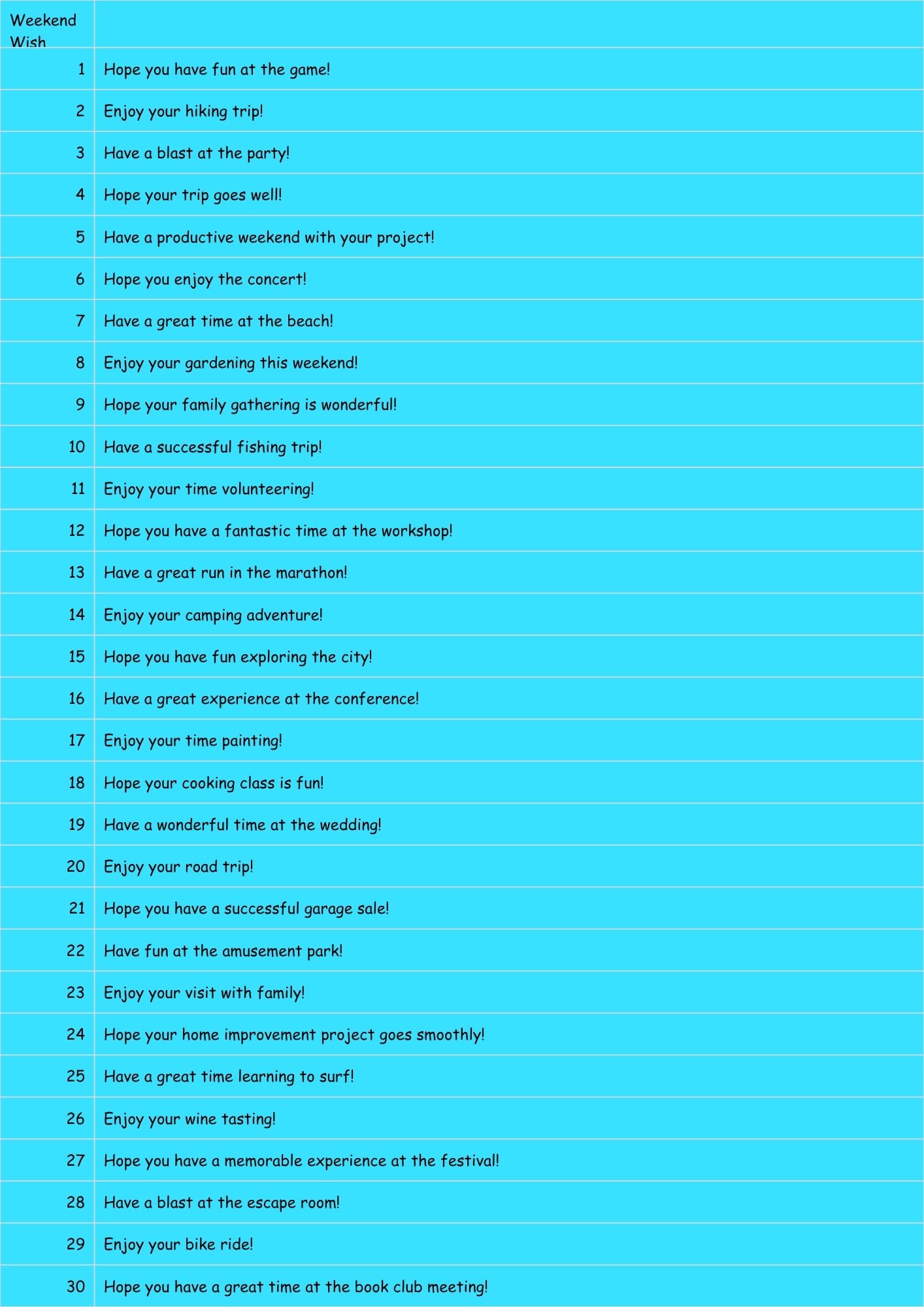 Ways to say have a great weekend 
